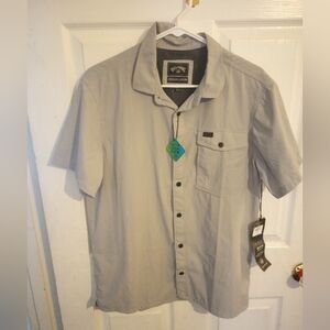 Billabong adventure edition, grey button down, NWT size medium